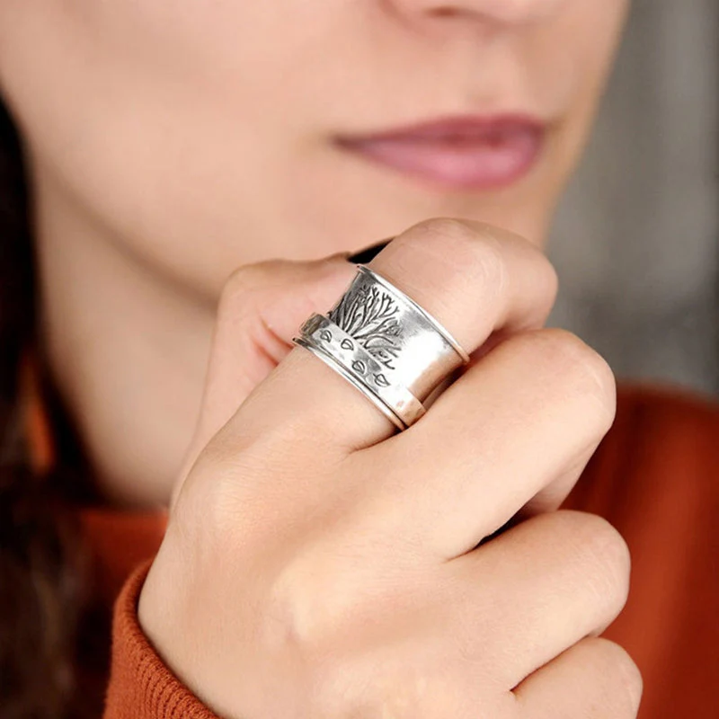 Bague Arbre De Vie Et Feuilles - Image 2