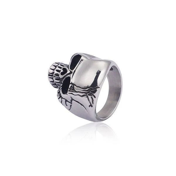 Bague Crâne Brisé en Acier - Image 2
