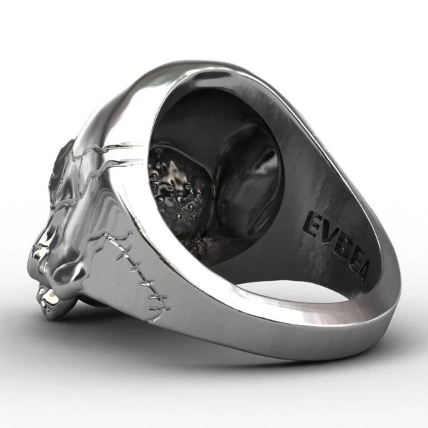 Bague Crâne de Berserker en Acier - Image 2