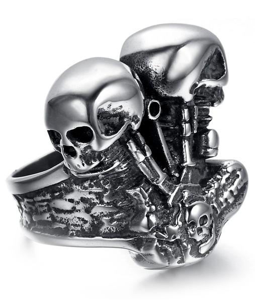 Bague Crâne De Biker - Image 2