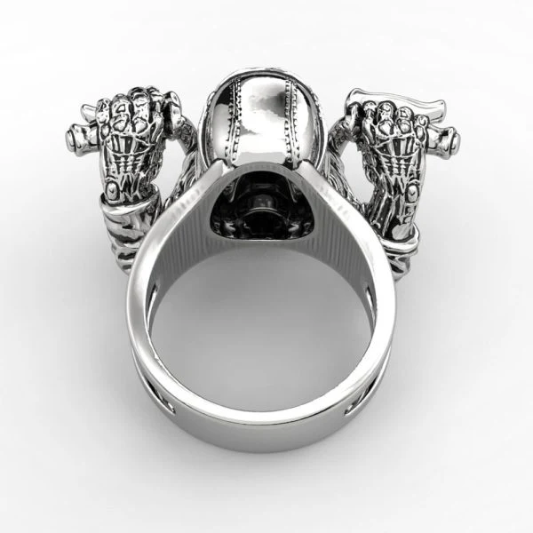 Bague Crâne De Biker – Acier - Image 2