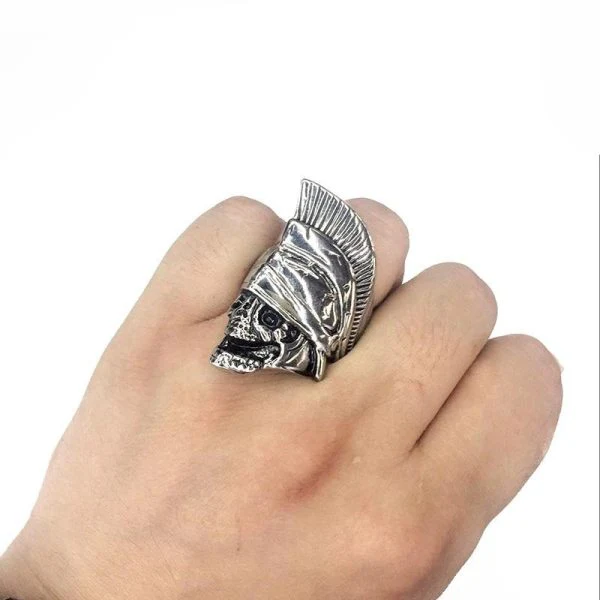Bague Crâne De Guerrier en Acier Inoxydable - Image 3