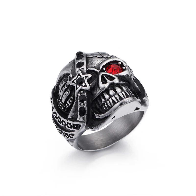 Bague Crâne et Flammes - Image 2
