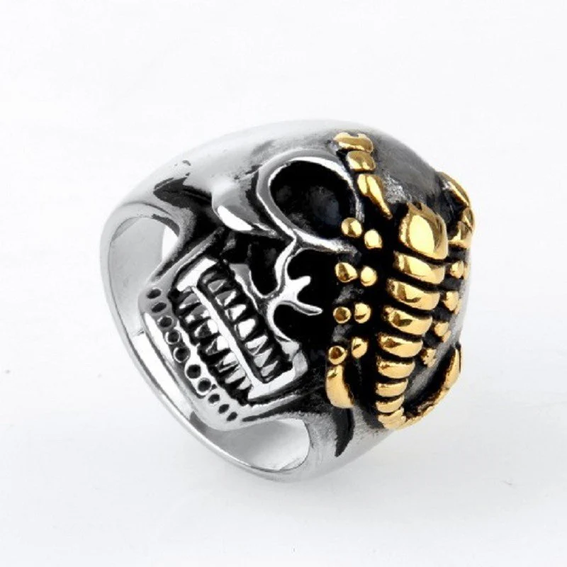 Bague Crâne et Scorpion en Acier - Image 3