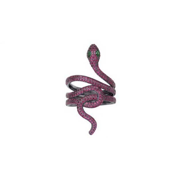 Bague Serpent Zircon Raffiné (Argent) - Image 2