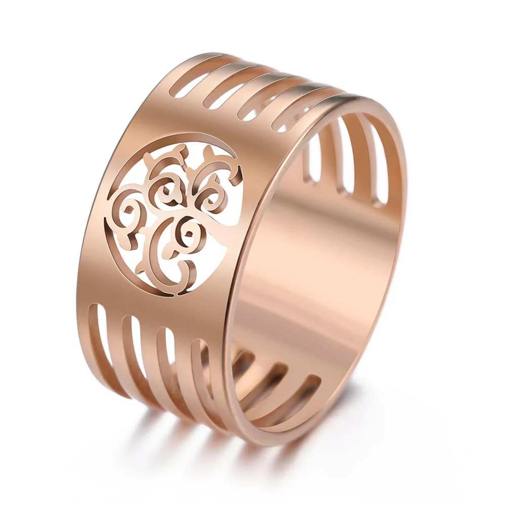 Bague Arbre De Vie Motif Celte Couleur Or Rose