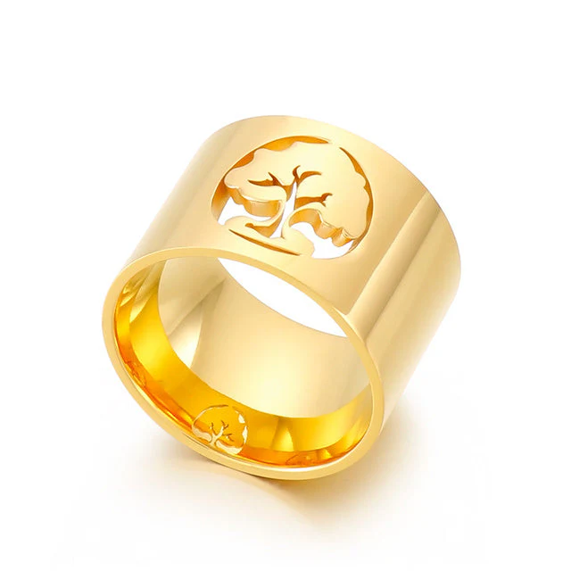 Bague Arbre De Vie En Acier Inoxydable