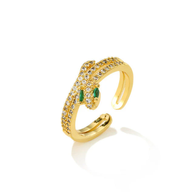 Anneau Serpent Orné Zircon