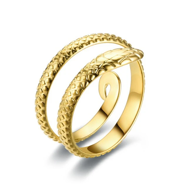 Bague Serpent Doré Éclatant