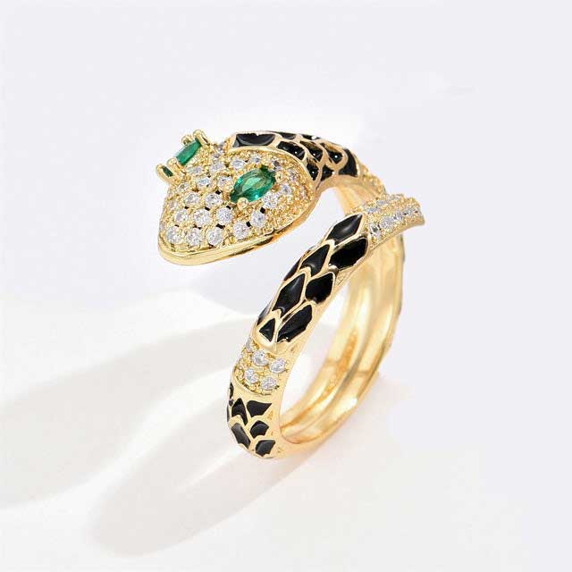 Bague Serpent Coloré Et Zircon - Image 4