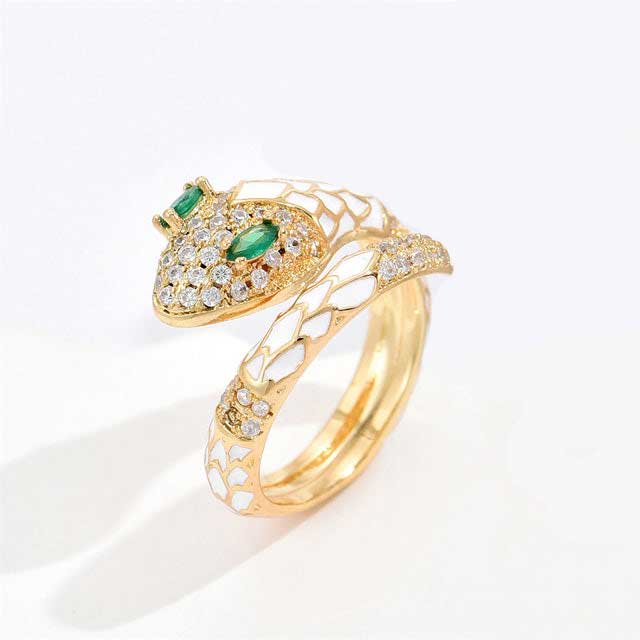Bague Serpent Coloré Et Zircon - Image 7