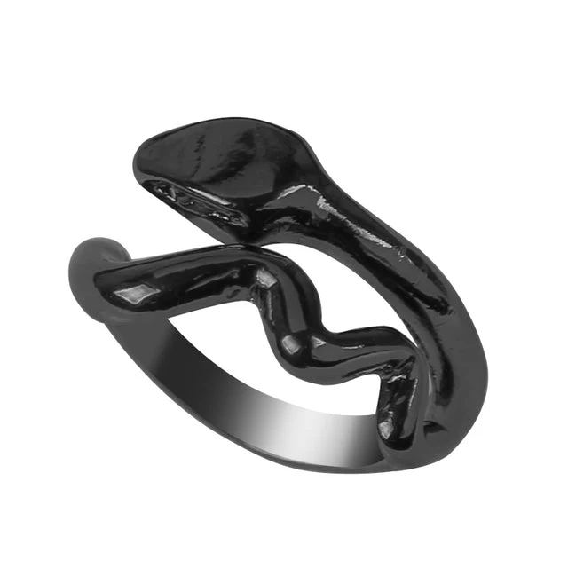 Bague Serpent Noir Brillant