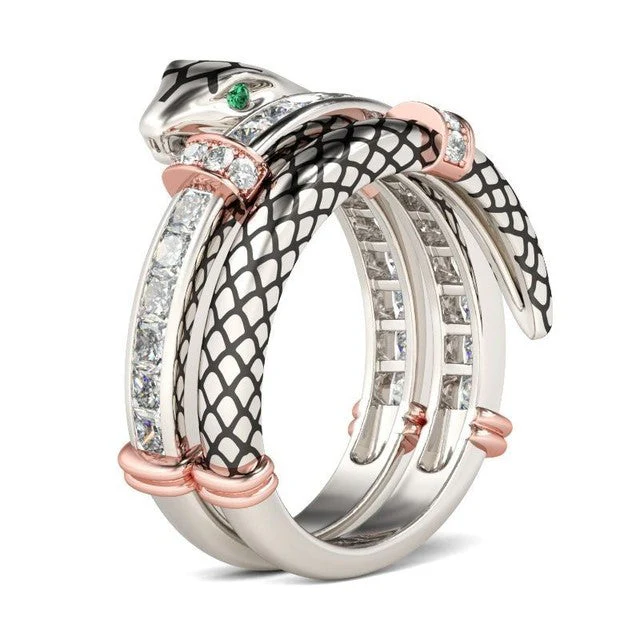 Bague Serpent Zircon Vert