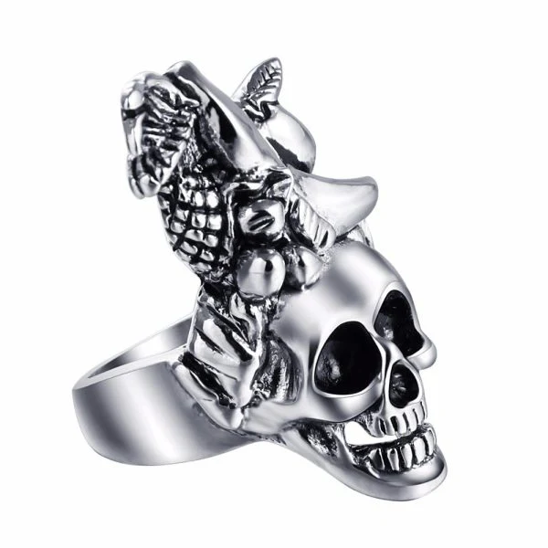 Bague Skull des Valkyries en Acier