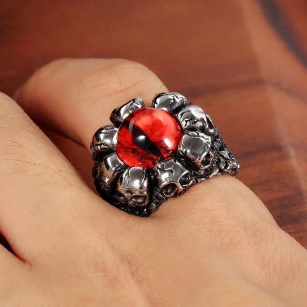 Bague Tête de mort Et Oeil De Serpent - Image 2