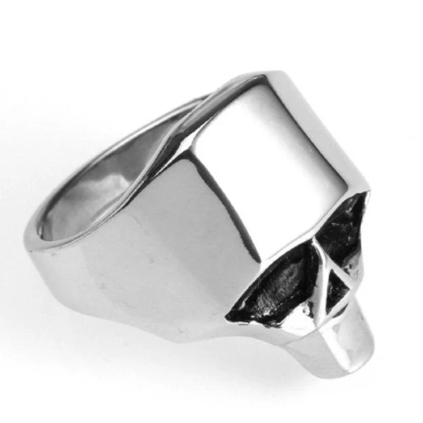 Bague Tête de mort Géométrique en Acier