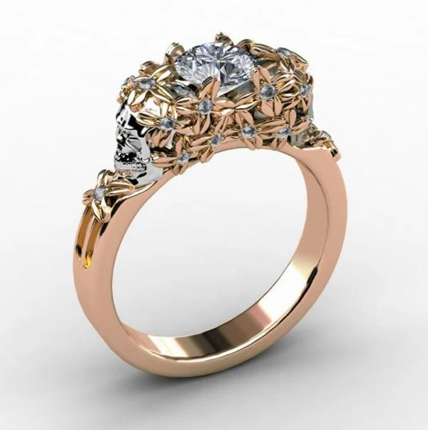 Bague Tête de Mort Ombre et Lumière - Image 2