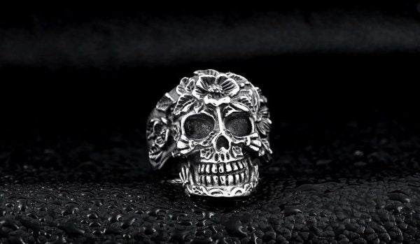 Bague Valkyrie Floral en Acier - Image 2