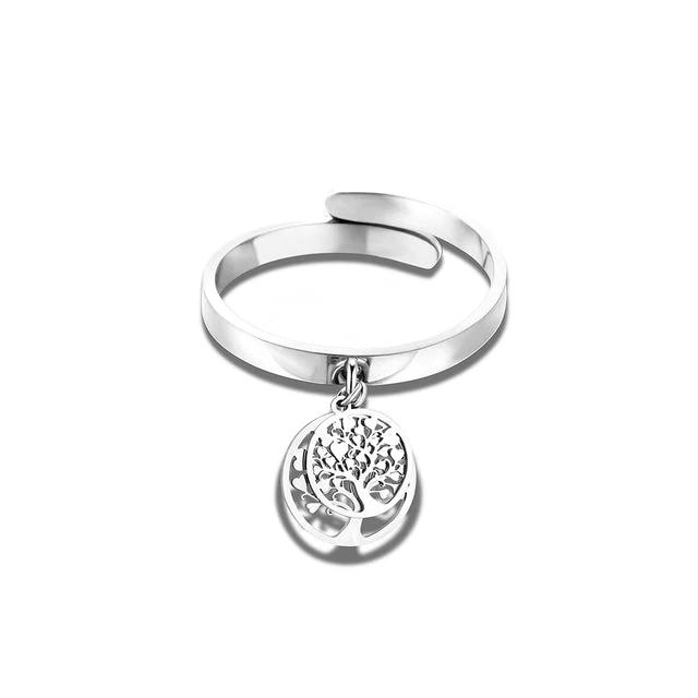 Bague Arbre De Vie Double Pendants