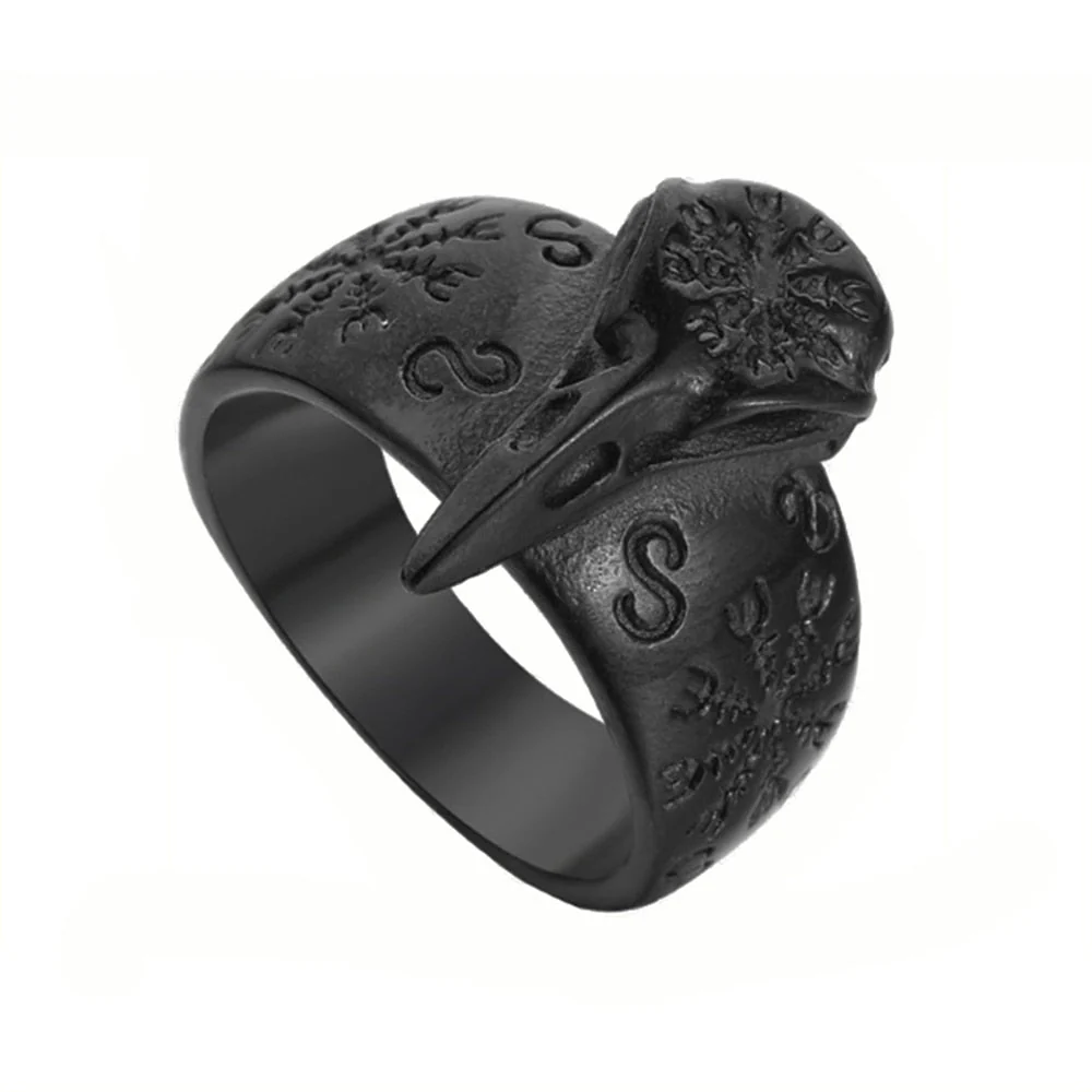 Bague Viking Crâne De Corbeau - Image 2