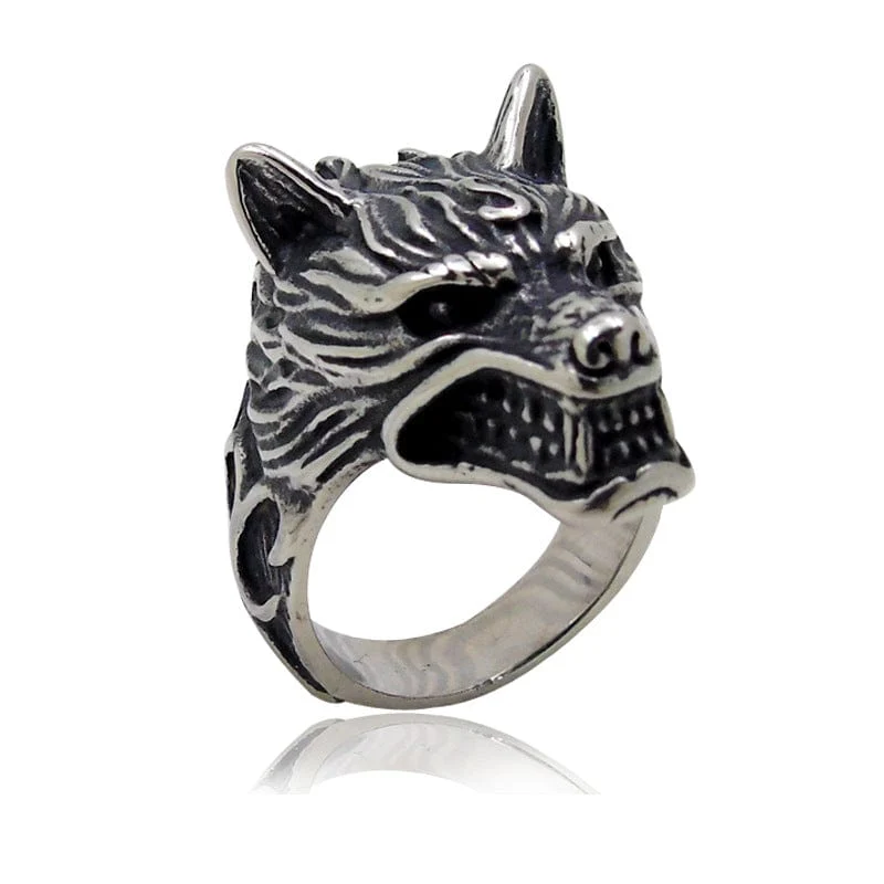 Bague Viking Tête De Loup Fenrir - Image 2