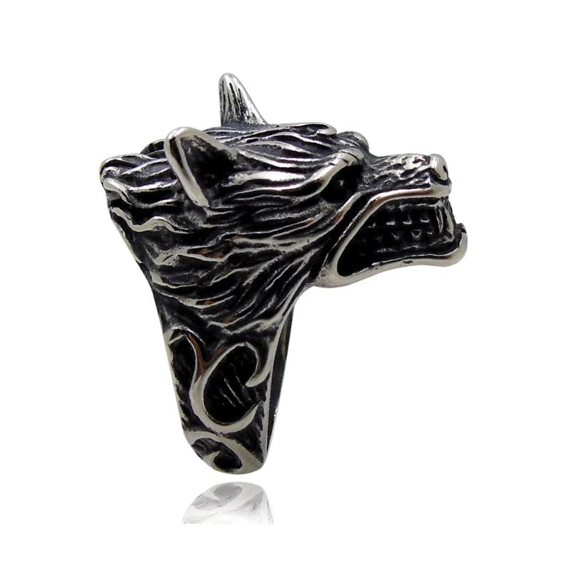 Bague Viking Tête De Loup Fenrir - Image 3