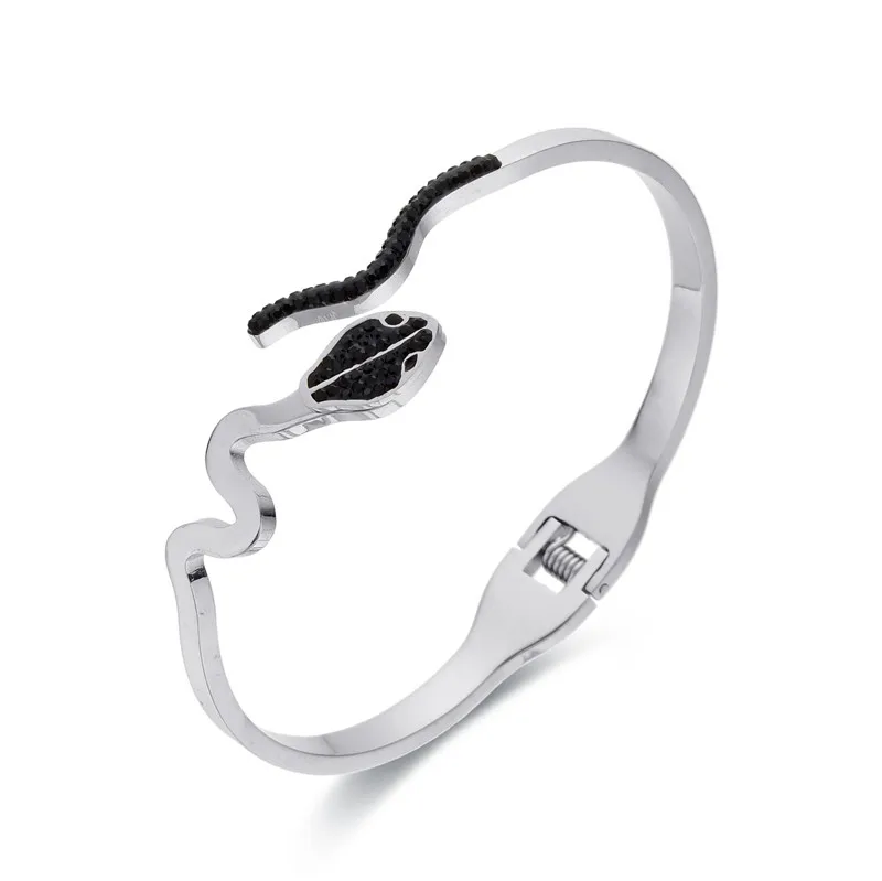 Bracelet Argenté Serpent de Minuit