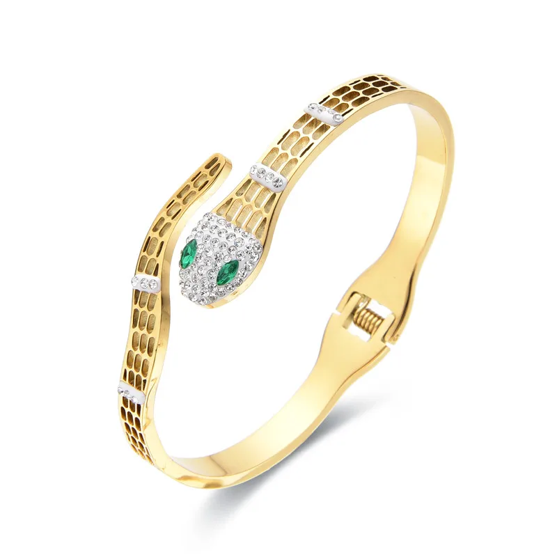 Bracelet Serpent aux Yeux d'Émeraude