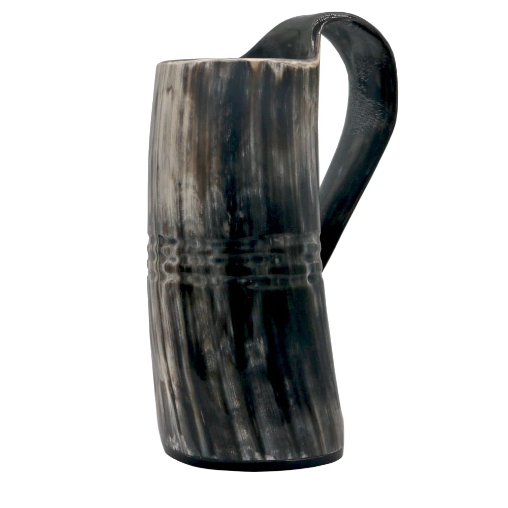 Chope De Bière En Corne Avec Gravures