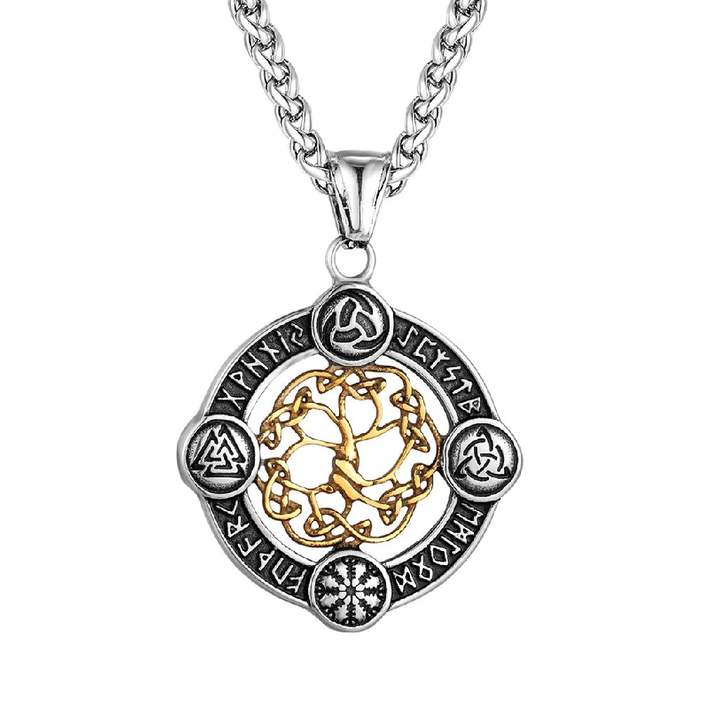 Collier Arbre De Vie Et Runes - Dialogue Mystique
