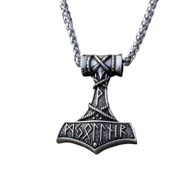 Collier Viking Mjolnir & runes - Lien de Forces