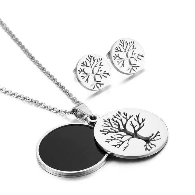 Collier & Boucles D'oreilles Arbre De Vie - Ensemble Divin - Image 2