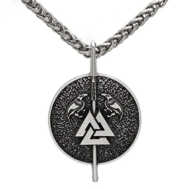Collier Viking Valknut Et Corbeaux - Mystères d'Odin
