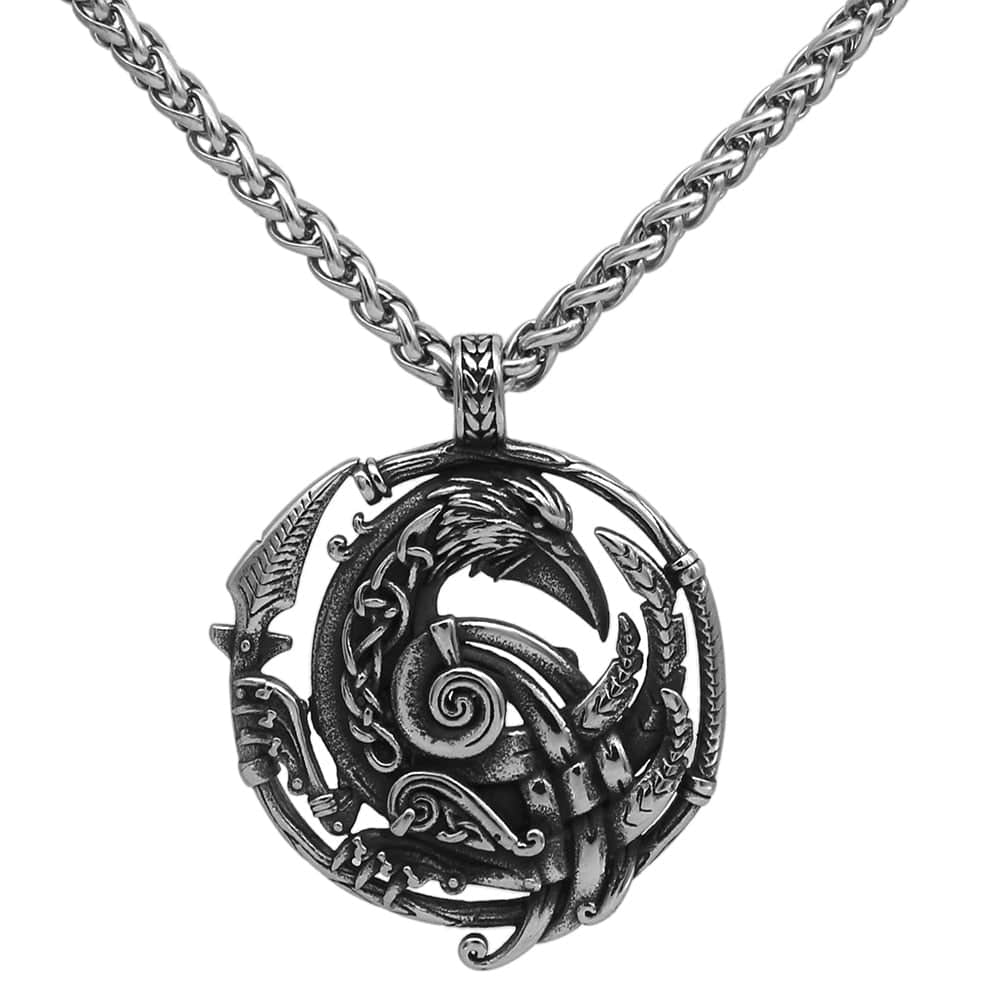 Collier Viking Corbeau - Gardien des Secrets