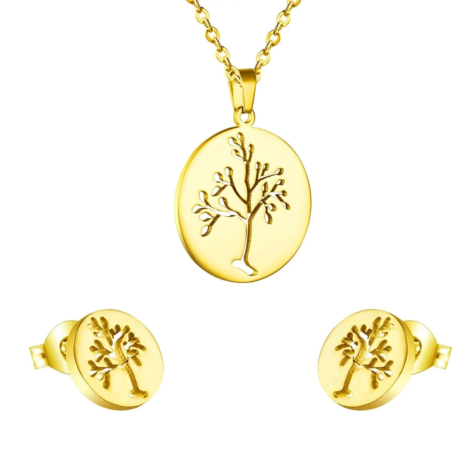 Collier & Boucles D'oreilles Arbre De Vie - Parure Enchantée