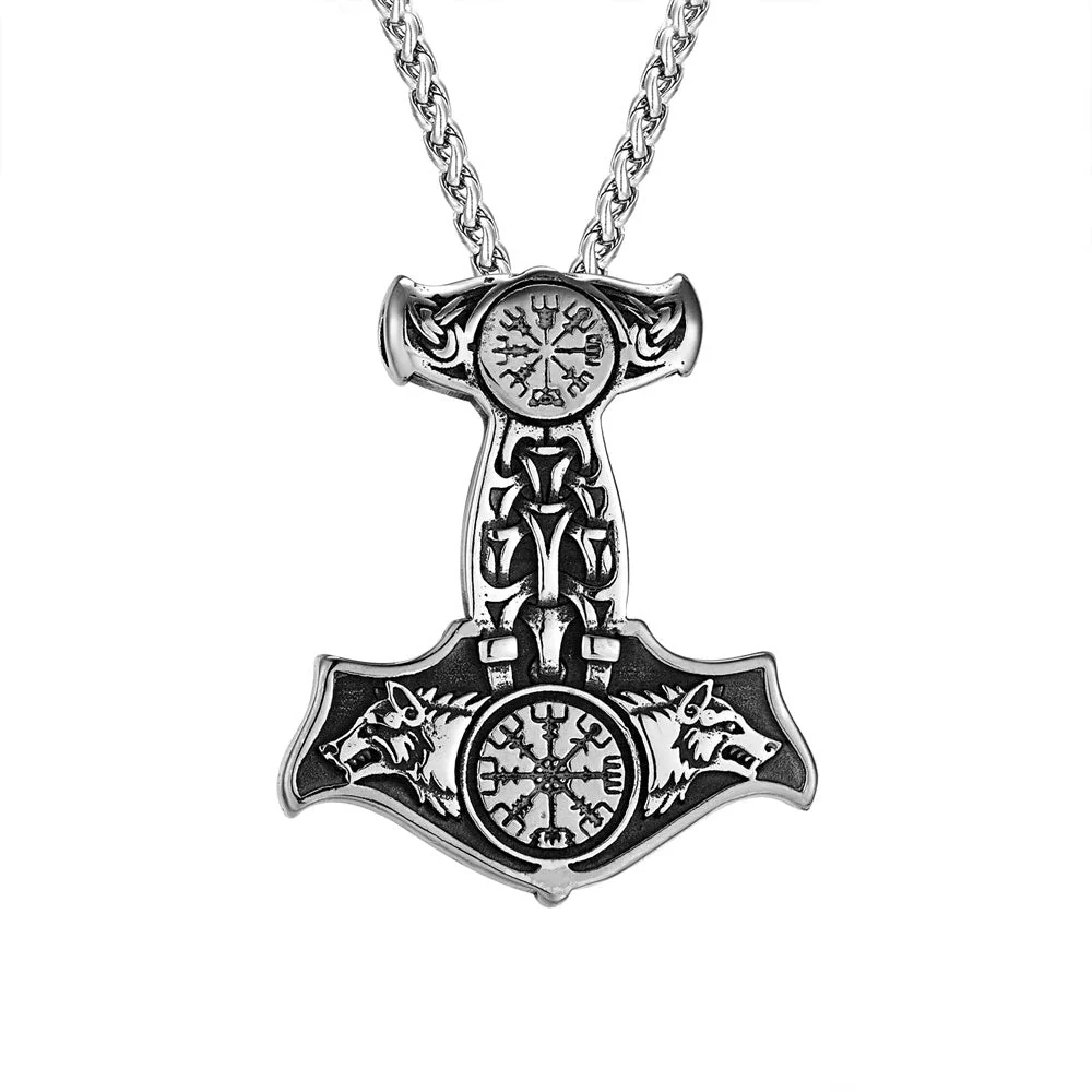 Collier Viking Mjolnir et Fenrir - Confrontation Mythique - Image 2