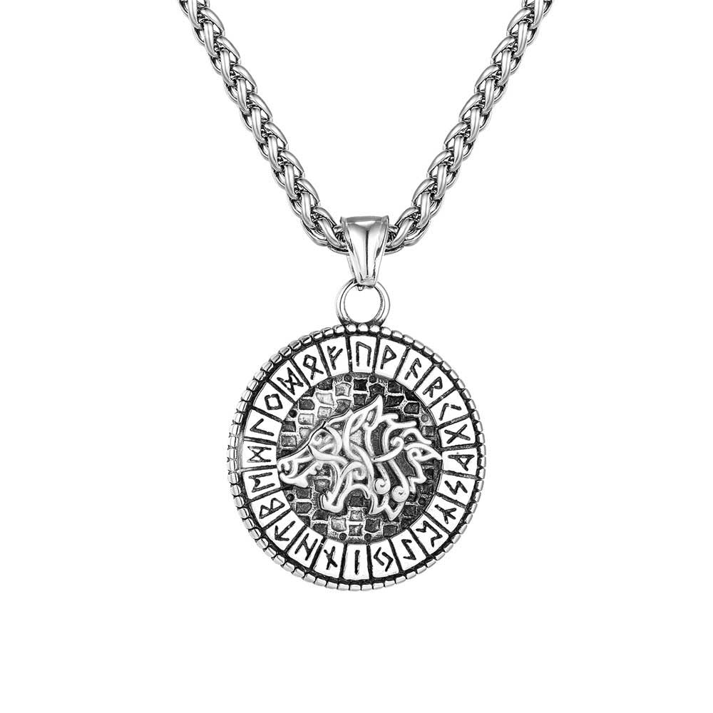 Collier Viking Loup Et Runes - Image 2