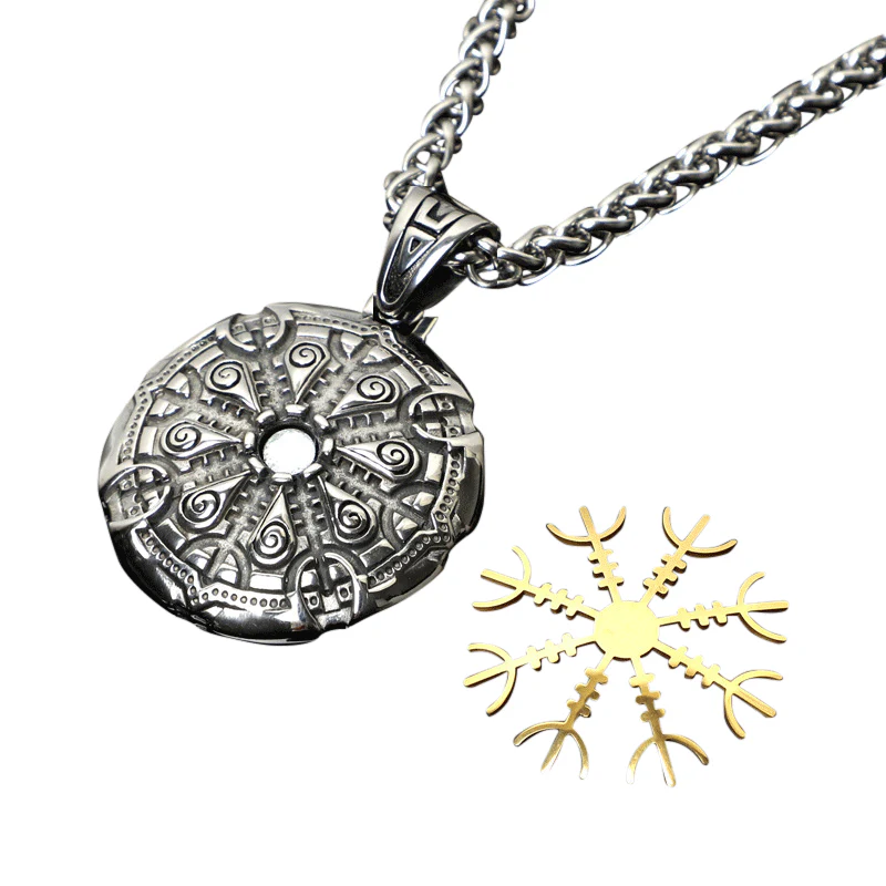 Collier Viking Aegishjalmur - Symbole de Protection - Image 2