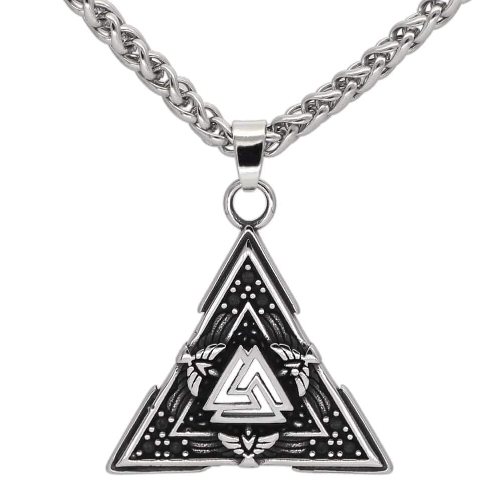 Collier Viking Valknut Et Corbeaux - Gardiens du Savoir