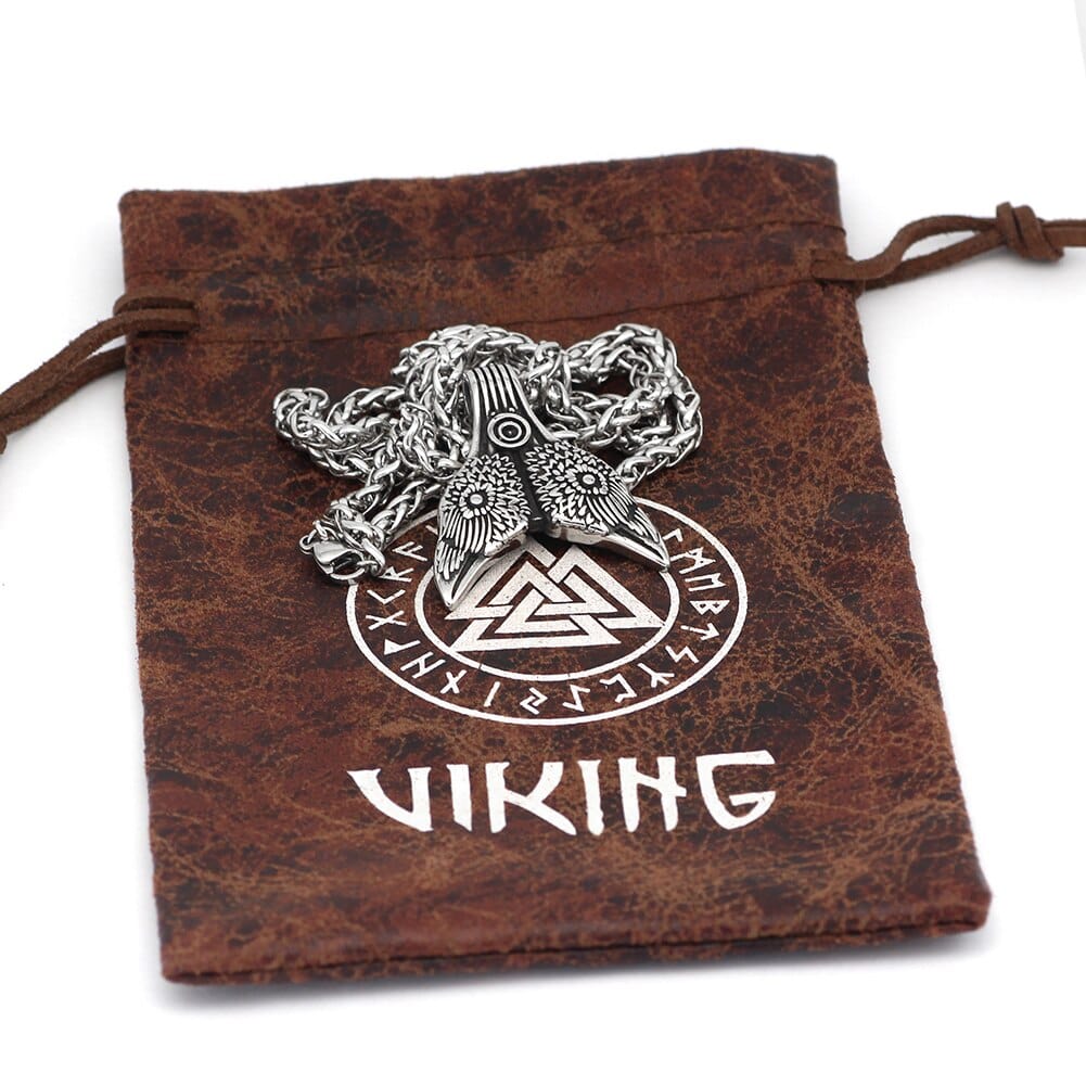 Collier Viking Hugin Et Munin - Duo de la Connaissance - Image 2