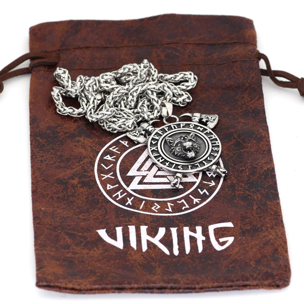 Collier Viking Loup Fenrir Et Runes - Incantations Anciennes - Image 2