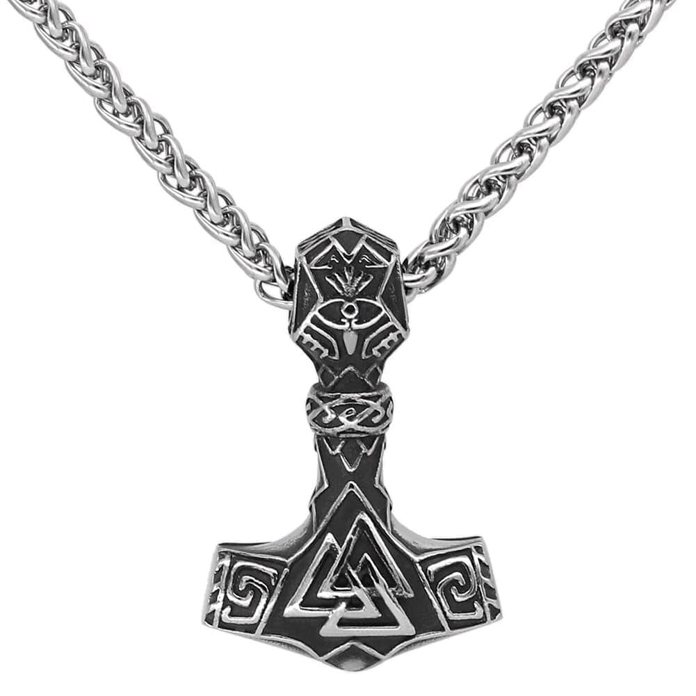 Collier Viking Marteau De Thor Et Valknut - Connexion des Énergies