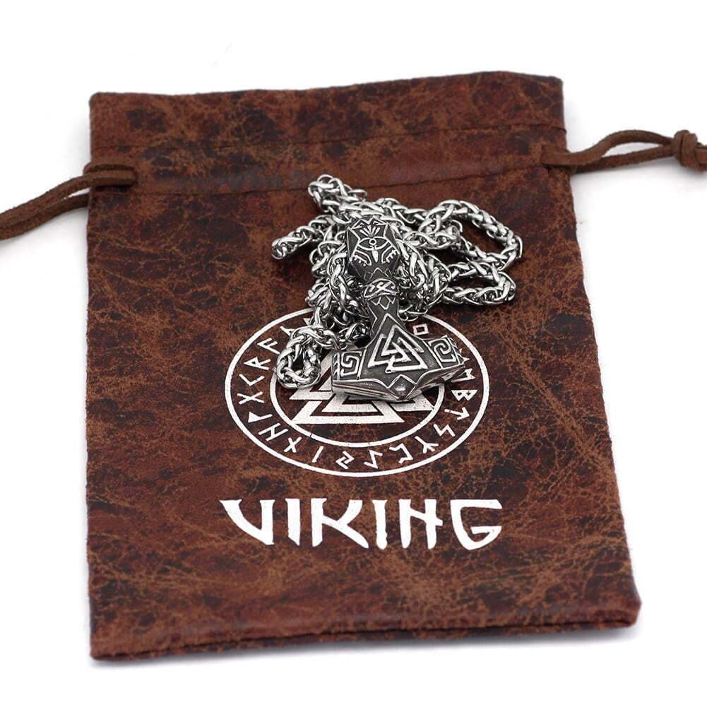 Collier Viking Marteau De Thor Et Valknut - Connexion des Énergies - Image 2