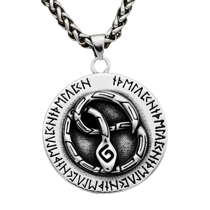 Collier Viking Serpent Et Runes - Alchimie Mystique