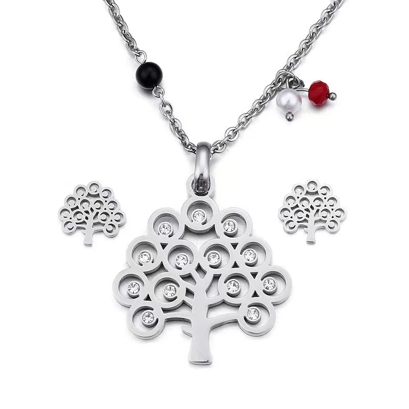 Collier & Boucles D'oreilles Arbre De Vie - Ensemble Élégant - Image 2