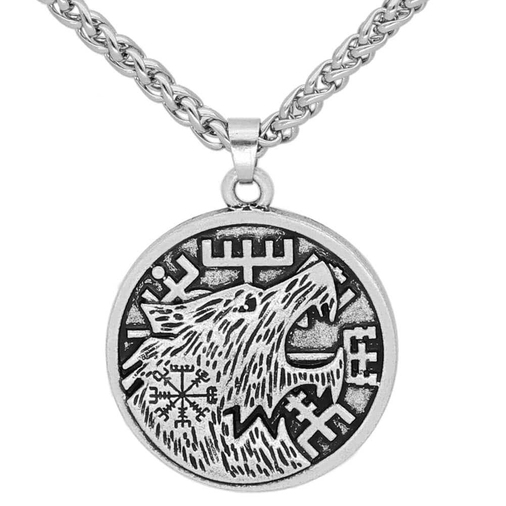 Collier Viking Loup Fenrir Et Runes - Secrets Runiques