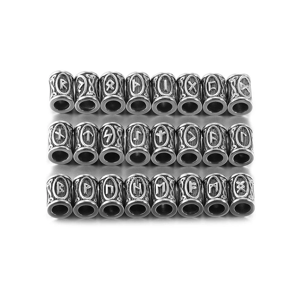 Perle Viking 24 Runes En Acier