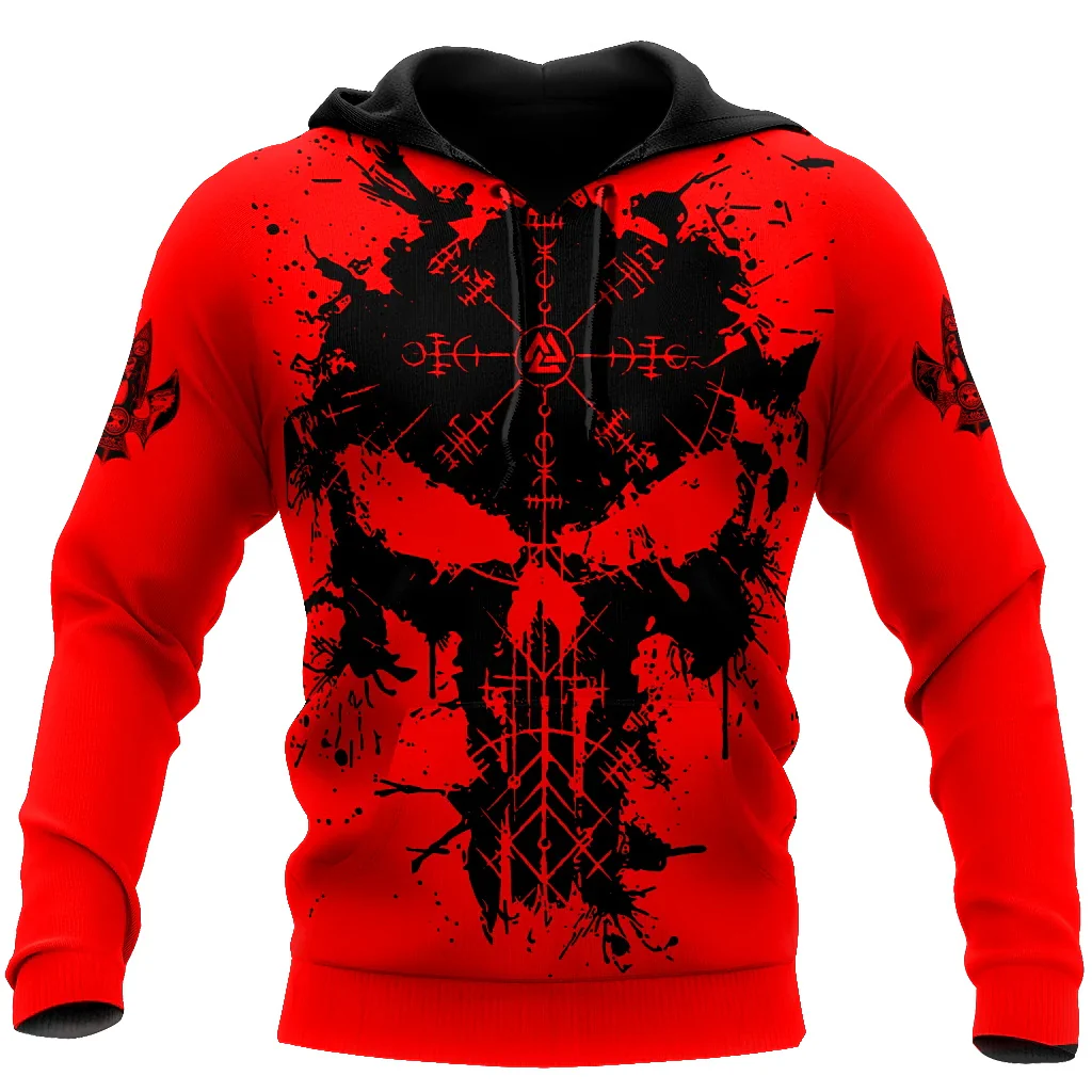 Sweat-shirt tête de mort et runes guerrières