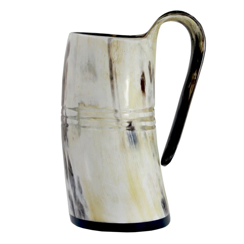 Tasse Viking En Corne De Bœuf Blanche