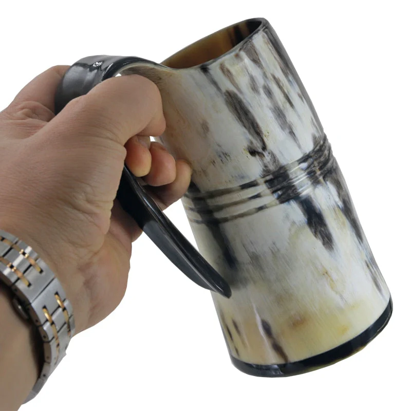 Tasse Viking En Corne De Bœuf Blanche - Image 2